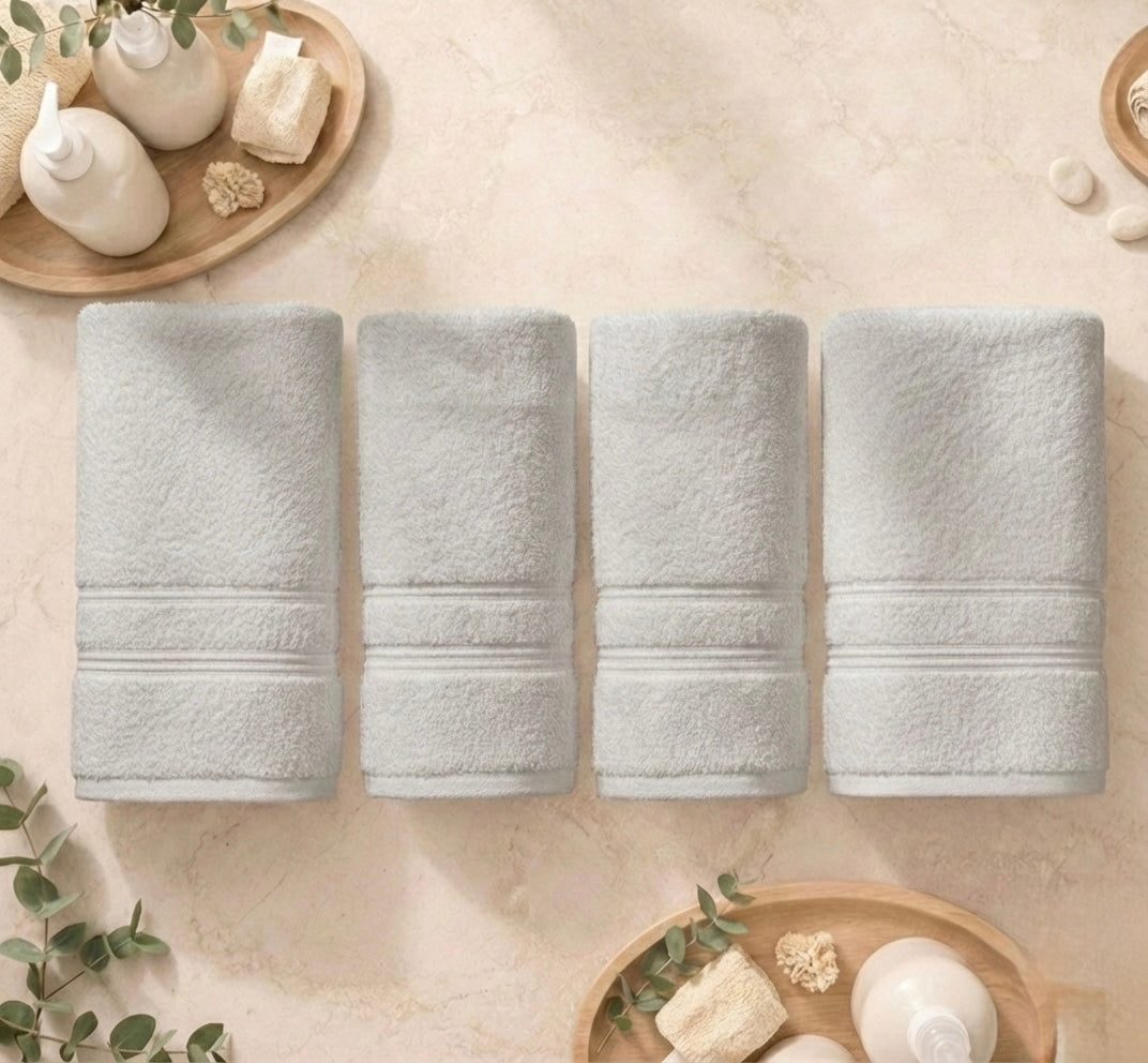Coffret 4 serviettes personnalisées en coton 550g/m²