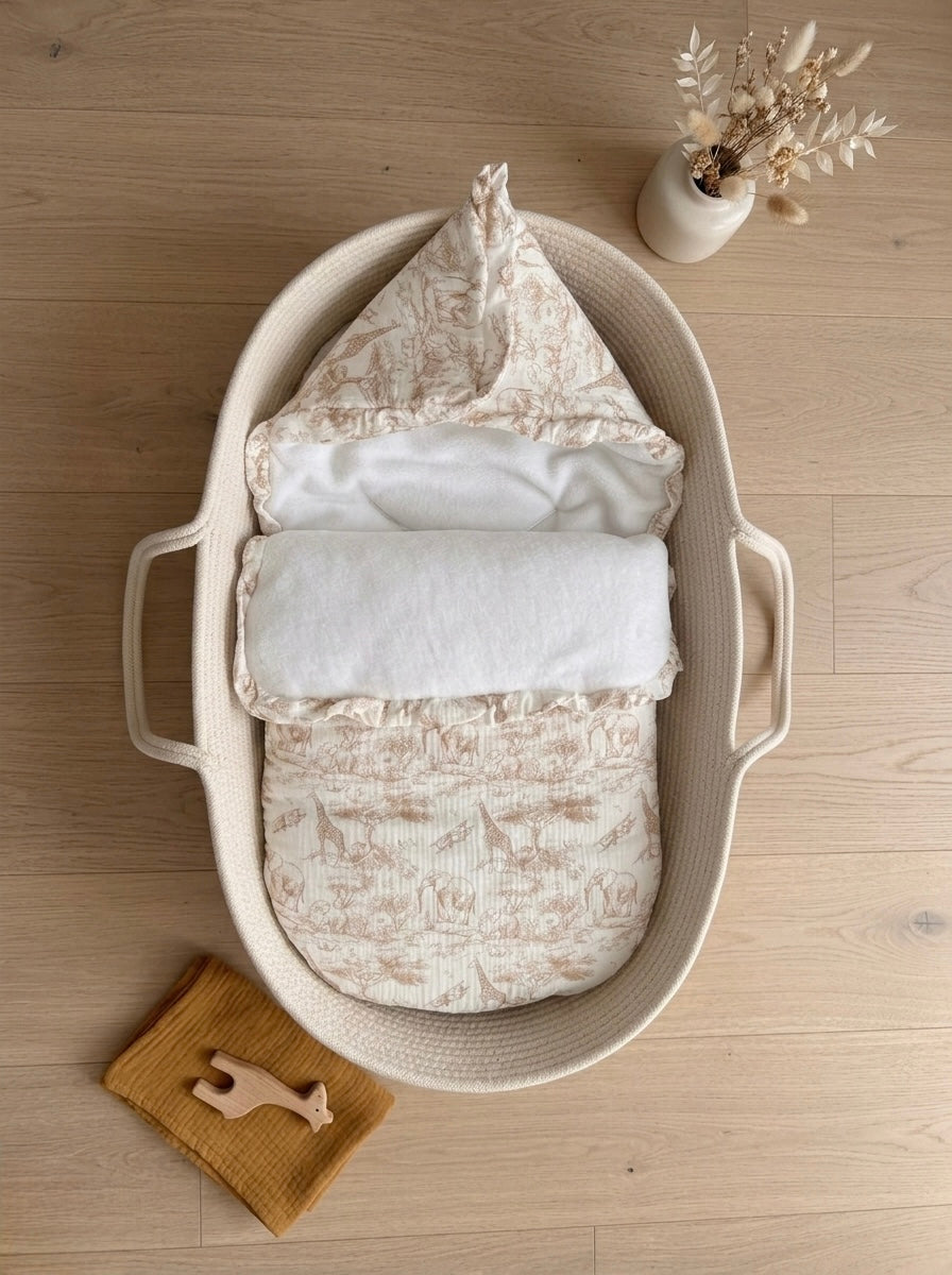 Nid d’ange Toile de Jouy – 0-6 mois