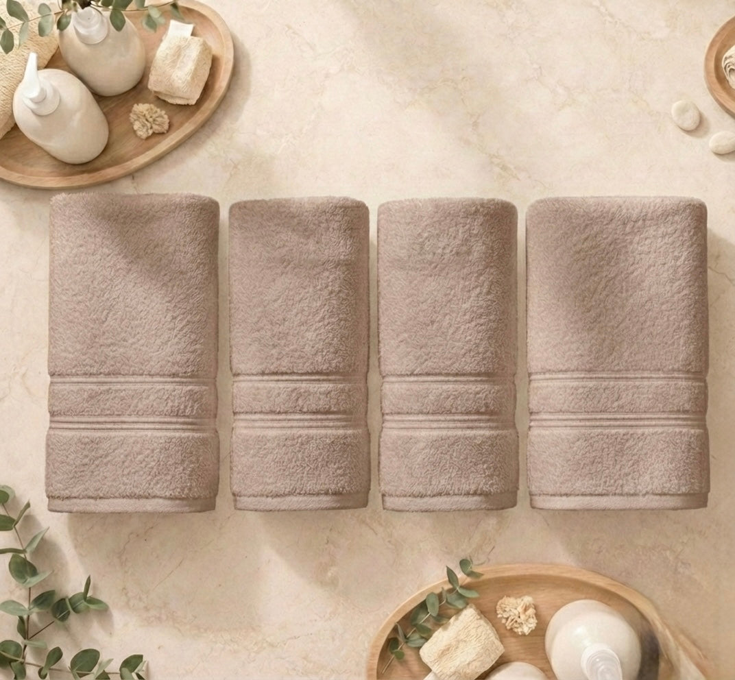 Coffret 4 serviettes personnalisées en coton 550g/m²