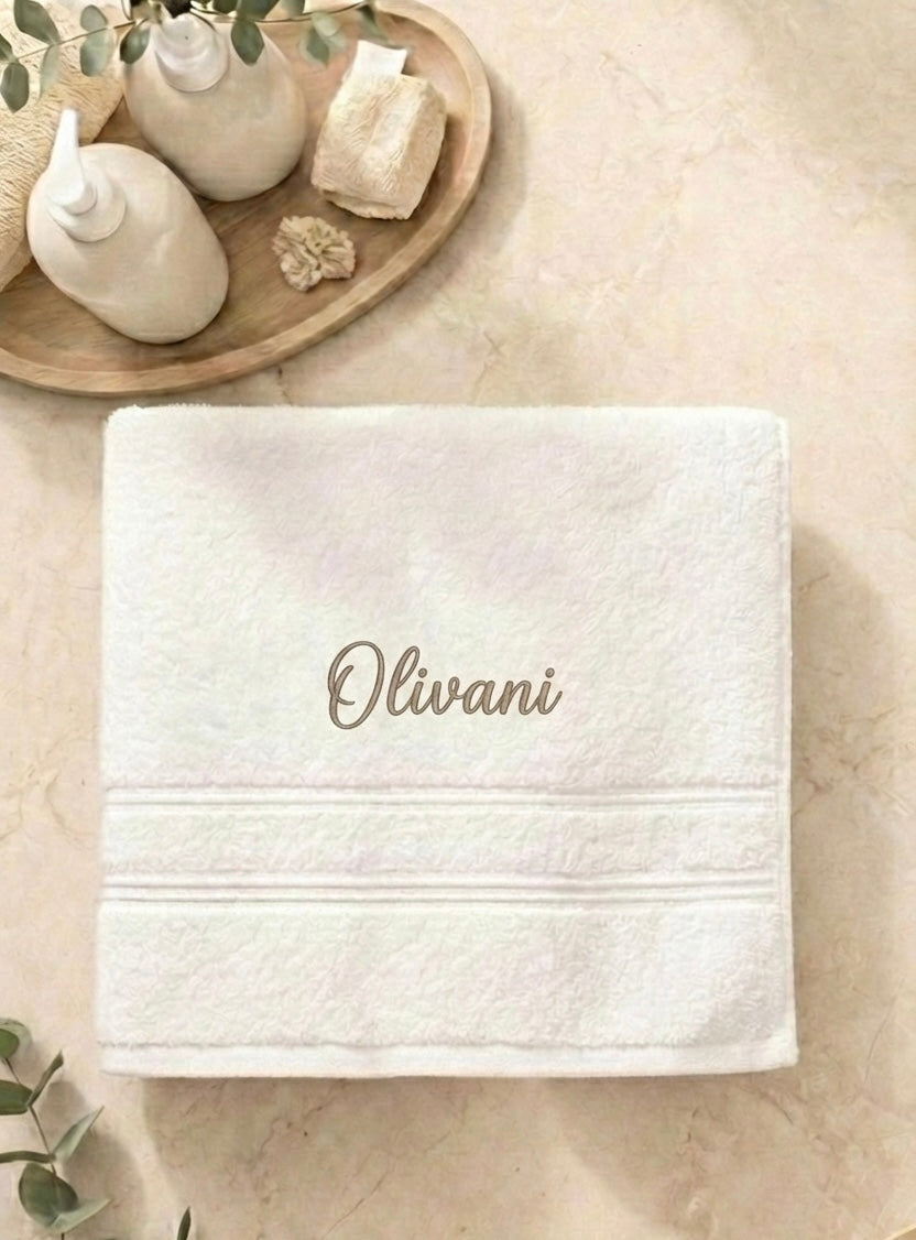Serviette de toilette personnalisée en coton doux 50x100 cm